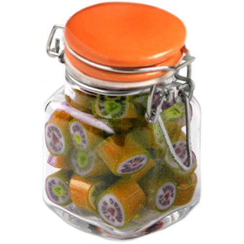 CHRISTMAS ROCK CANDY IN CLIP LOCK JAR 65G
